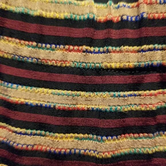 Vintage 90's NEW Stretch Burgundy Gold Striped Maxi Skirt NWT Size M - Picture 6 of 9